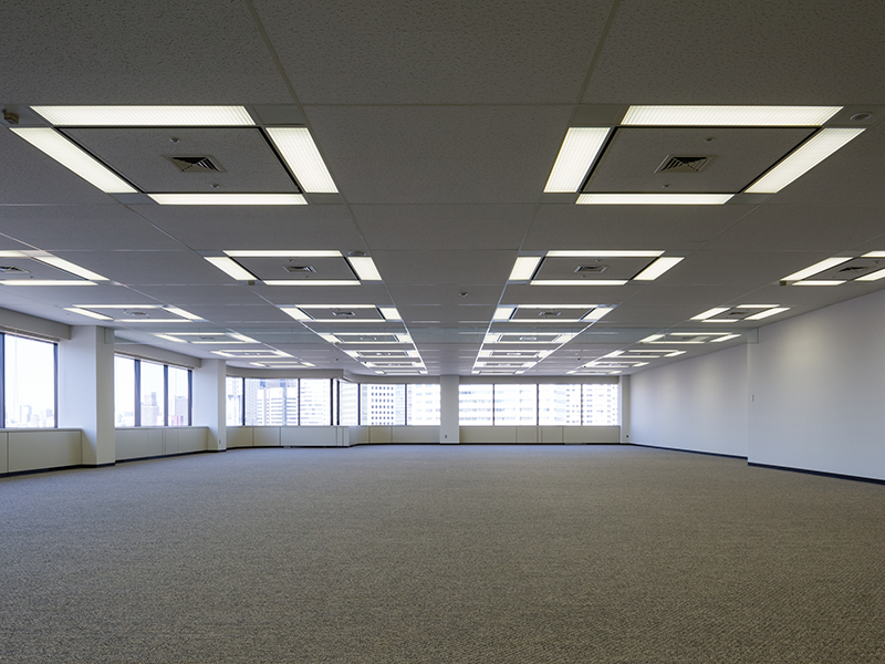The standard office floor is about 1,650 square meters wiith multidirectional lighting, 