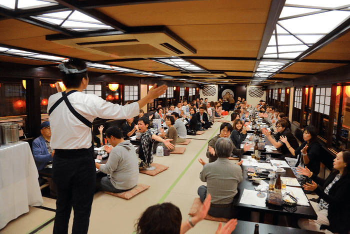 The sake and the food go down easy, and the boat is filled with excitement.